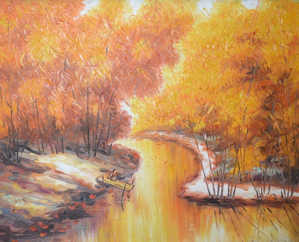 Tranh Sơn Dầu Sông Quê